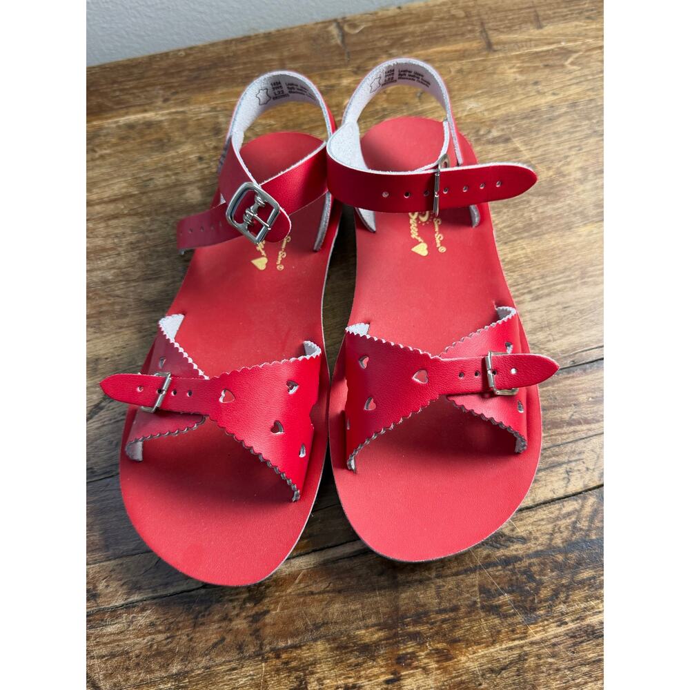 Sun-San Sweetheart Red Sandals Girl's size 3 New - Picture 3 of 7